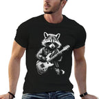 Rock Raccoon Playing Guitar - Funny Guitar Raccoon  Classic T-Shirt