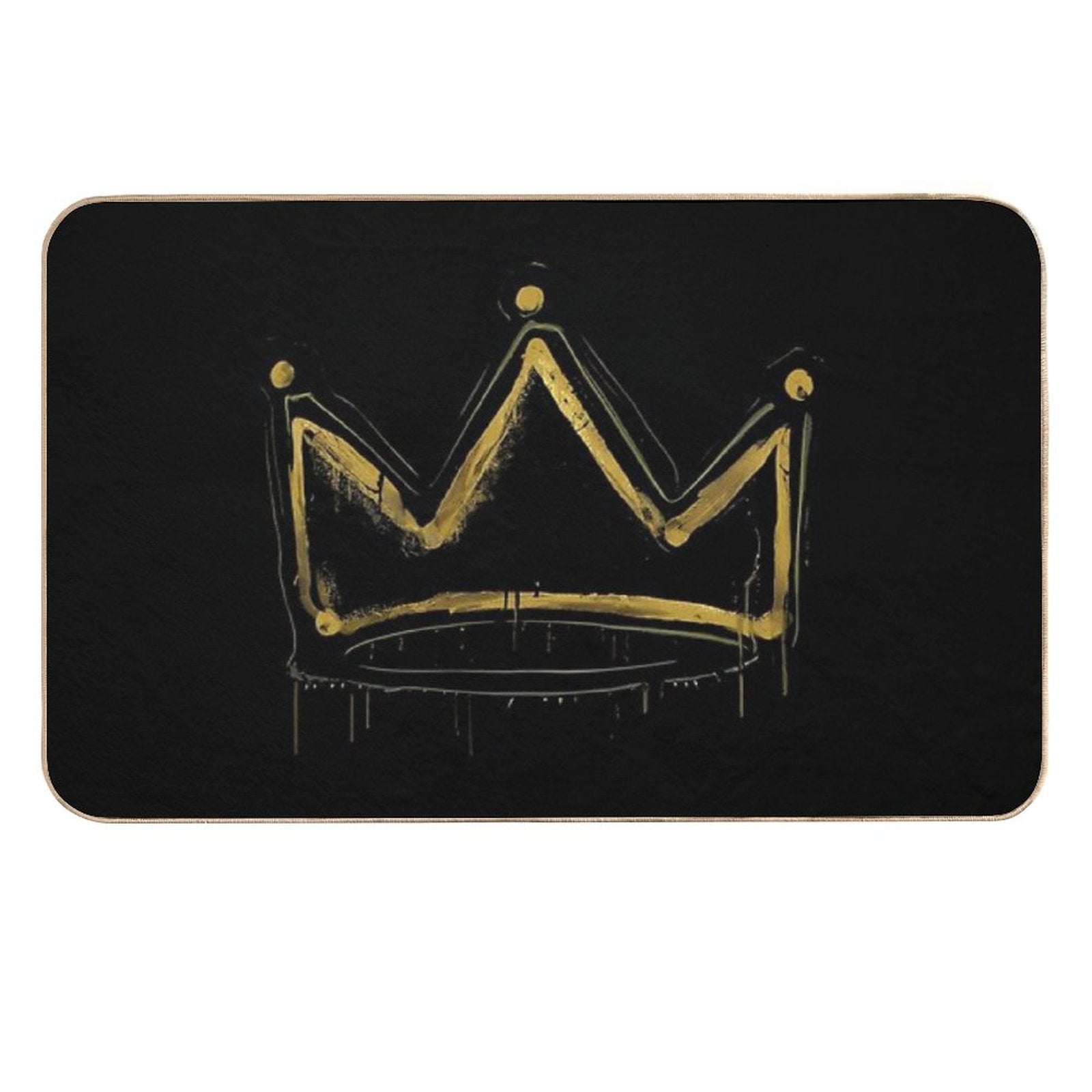 Gold Crown Graffiti  Urban Street Art Spray Paint Design  Eco-Friendly Bath Mat