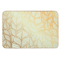 Bohemian Gold Feathers Illustration With White Shimmer  Anti-Trip Bath Mat