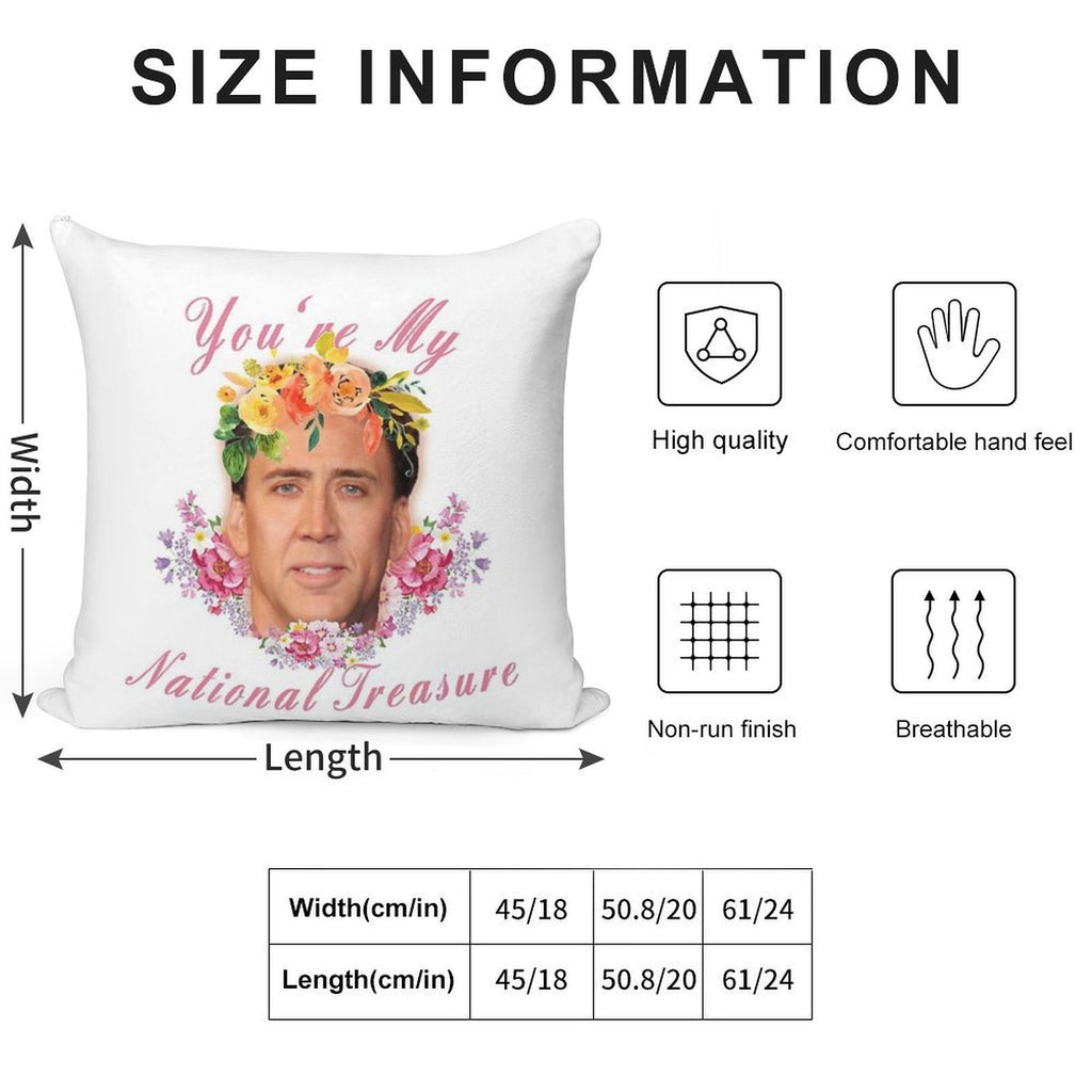 Nicolas Cage - You're My National Treasure - Nicholas Cage - Nick Cage - Nic Cage Soft Home Decor Throw Pillow