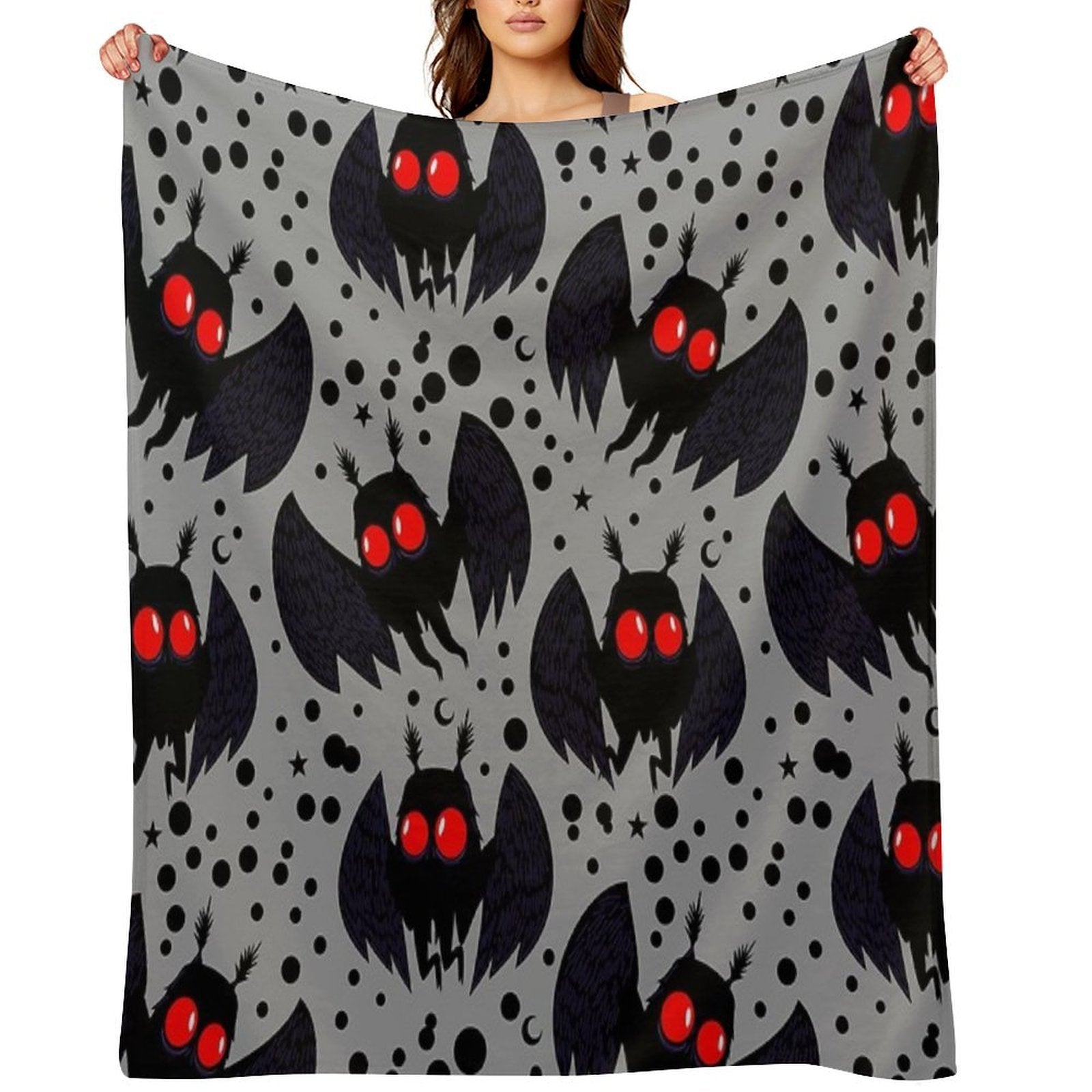 Mothman Silver Night Gift-ready Throw Blanket