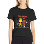 Retro Groovy Transfer Day Sticky Vibes IVF Couple Embryo  Durable T-Shirt