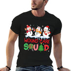Snowman Wound Care Nurse Squad Christmas Holiday Matching  Summer-ready Fabric T-Shirt