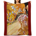 MERMAIDS  Vintage 1899 Klimt Painting Print Premium Throw Blanket
