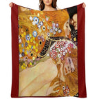 MERMAIDS  Vintage 1899 Klimt Painting Print Premium Throw Blanket
