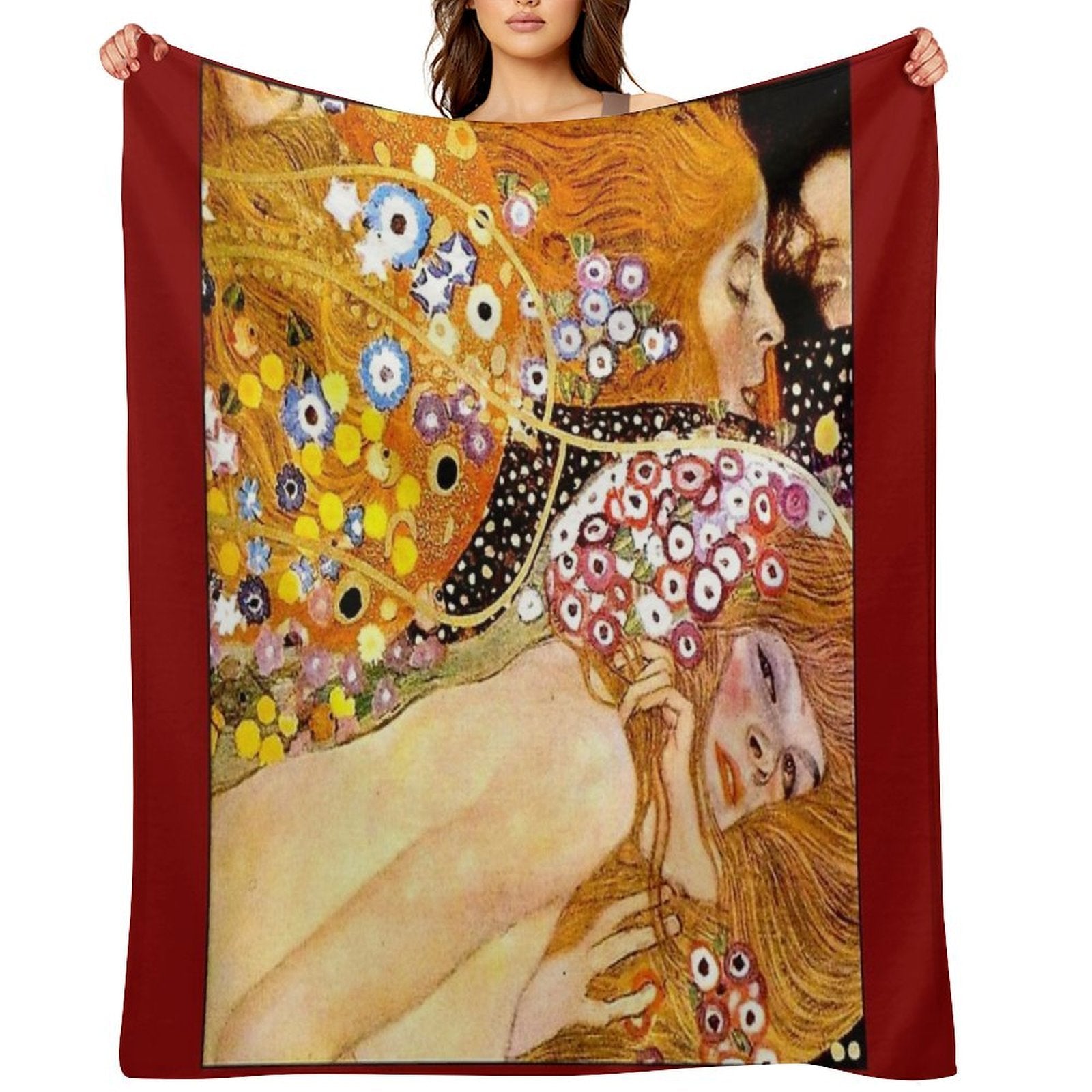 MERMAIDS  Vintage 1899 Klimt Painting Print Premium Throw Blanket