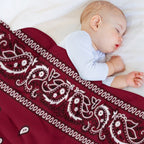 Bandana Burgundy Gift-ready Throw Blanket