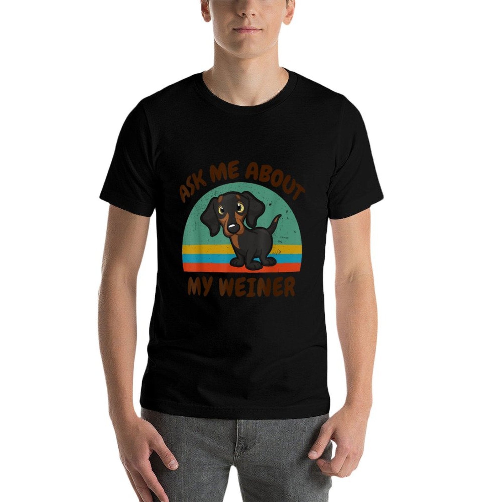 Funny Ask Me About My Weiner-Dog Men Women Dachshund Gift  Moisture-wicking T-Shirt