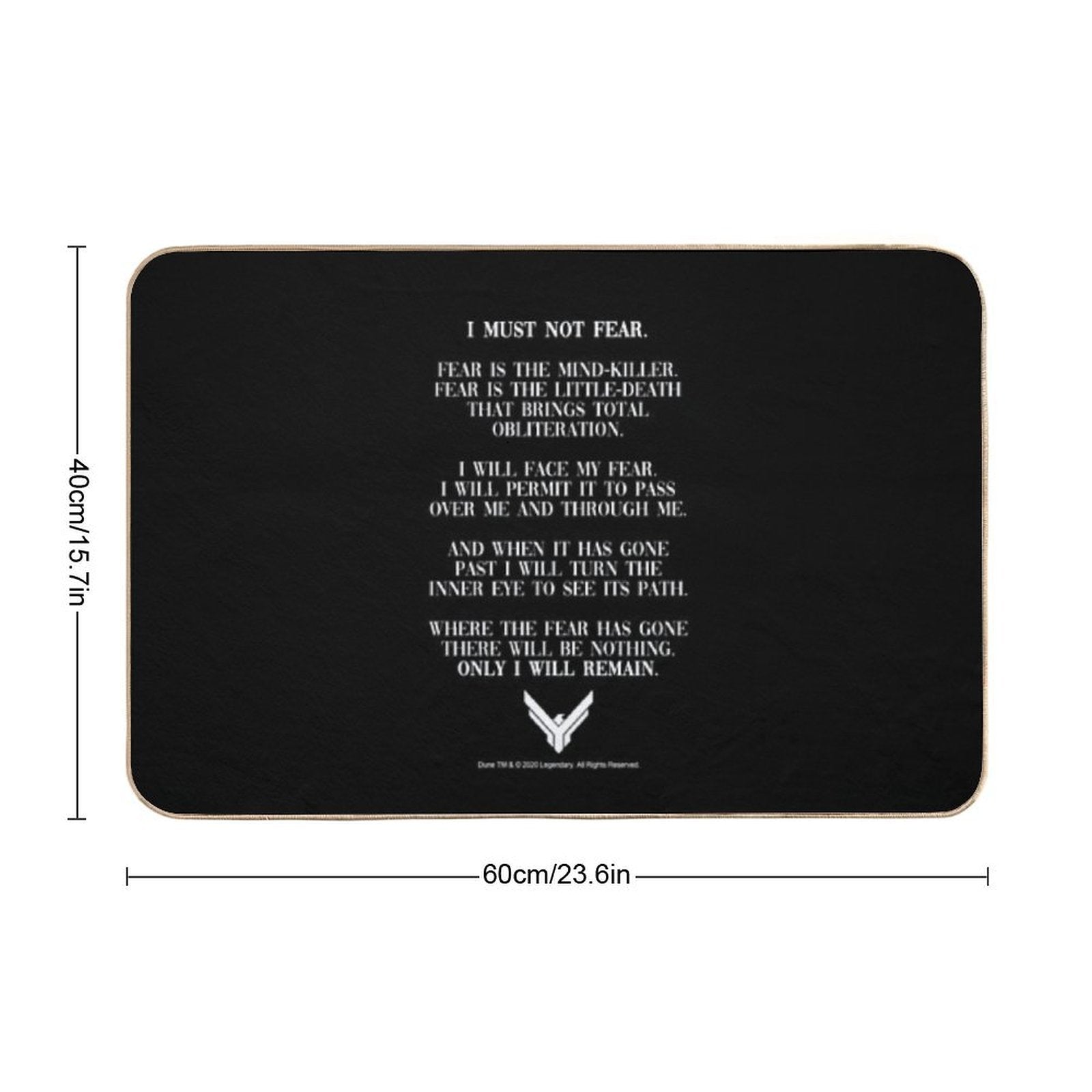 Litany Against Fear Dune 2020 Quote Durable Bath Mat