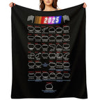 Schedule Nascar Cup Series 2025 Machine-washable Throw Blanket