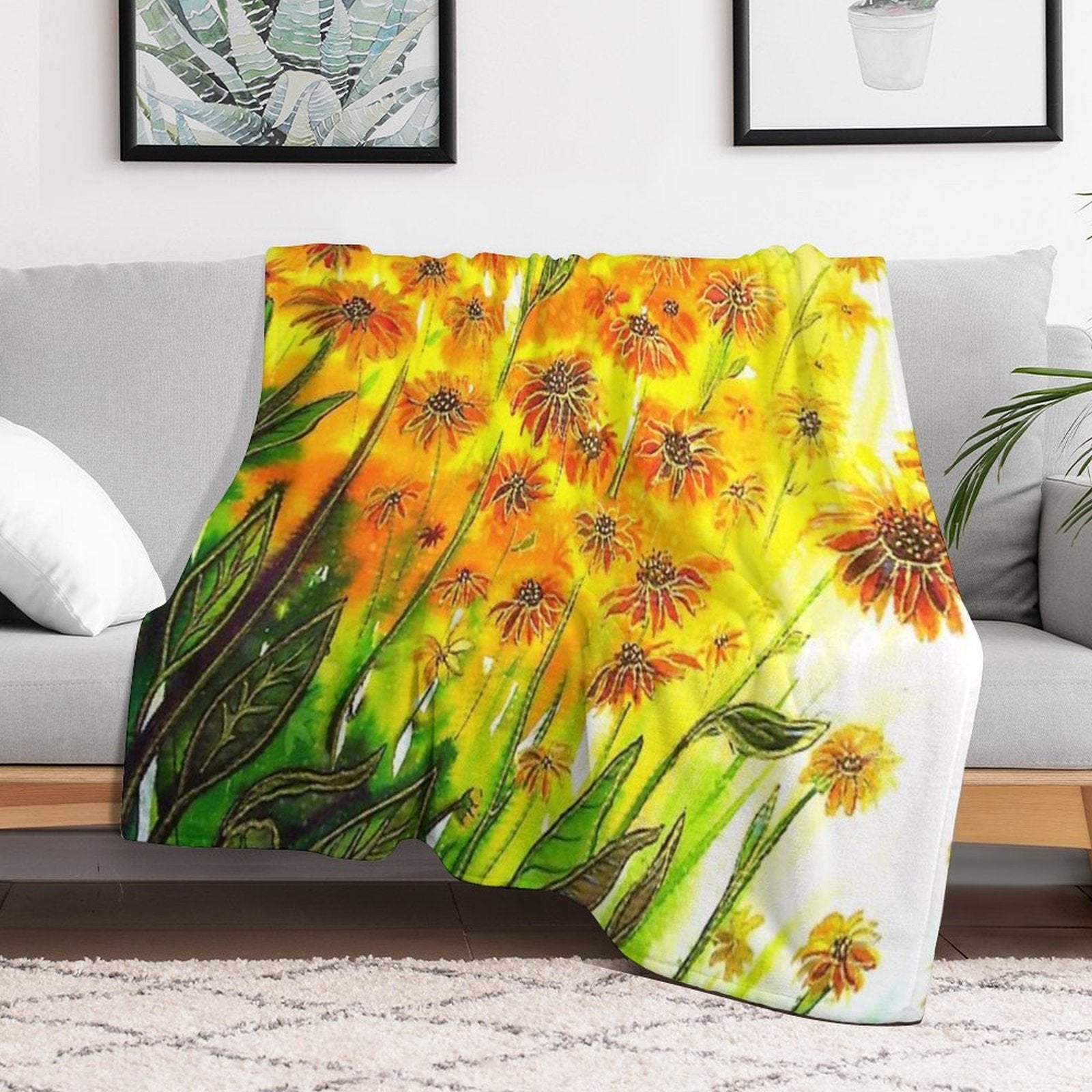 Sizzling Sunflowers Comfort Throw Blanket
