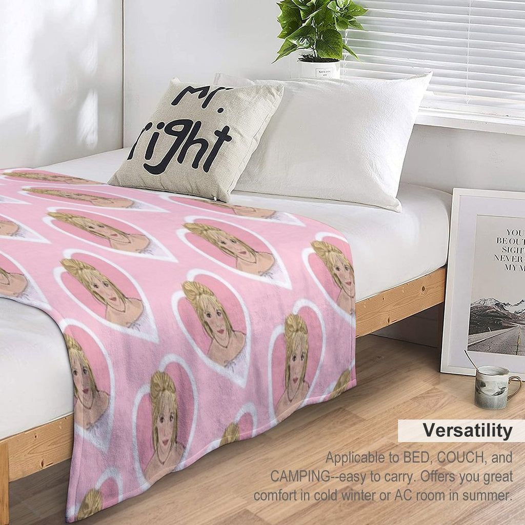 Britney Illustration in A Heart Eco-conscious Throw Blanket