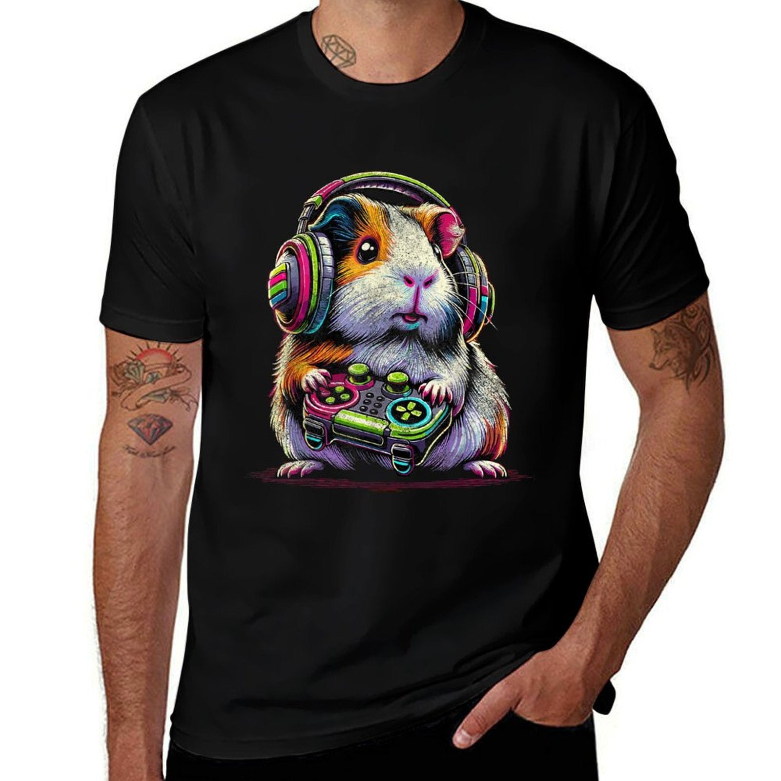 Guinea Pig Funny Video Games Guinea Pig  Fade-proof Color T-Shirt