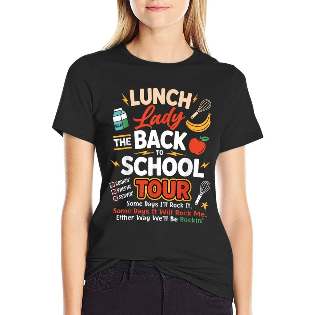 Lunch Lady Back to School Tour Funny Food Humor Cafeteria  Tagless Design T-Shirt