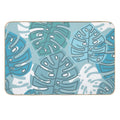 Blue Monstera Foliage  Pet-Safe Bath Mat