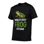 Worlds Best Frog Catcher Gift Boys Girls Kids Frog Hunter  Oversized Silhouette T-Shirt