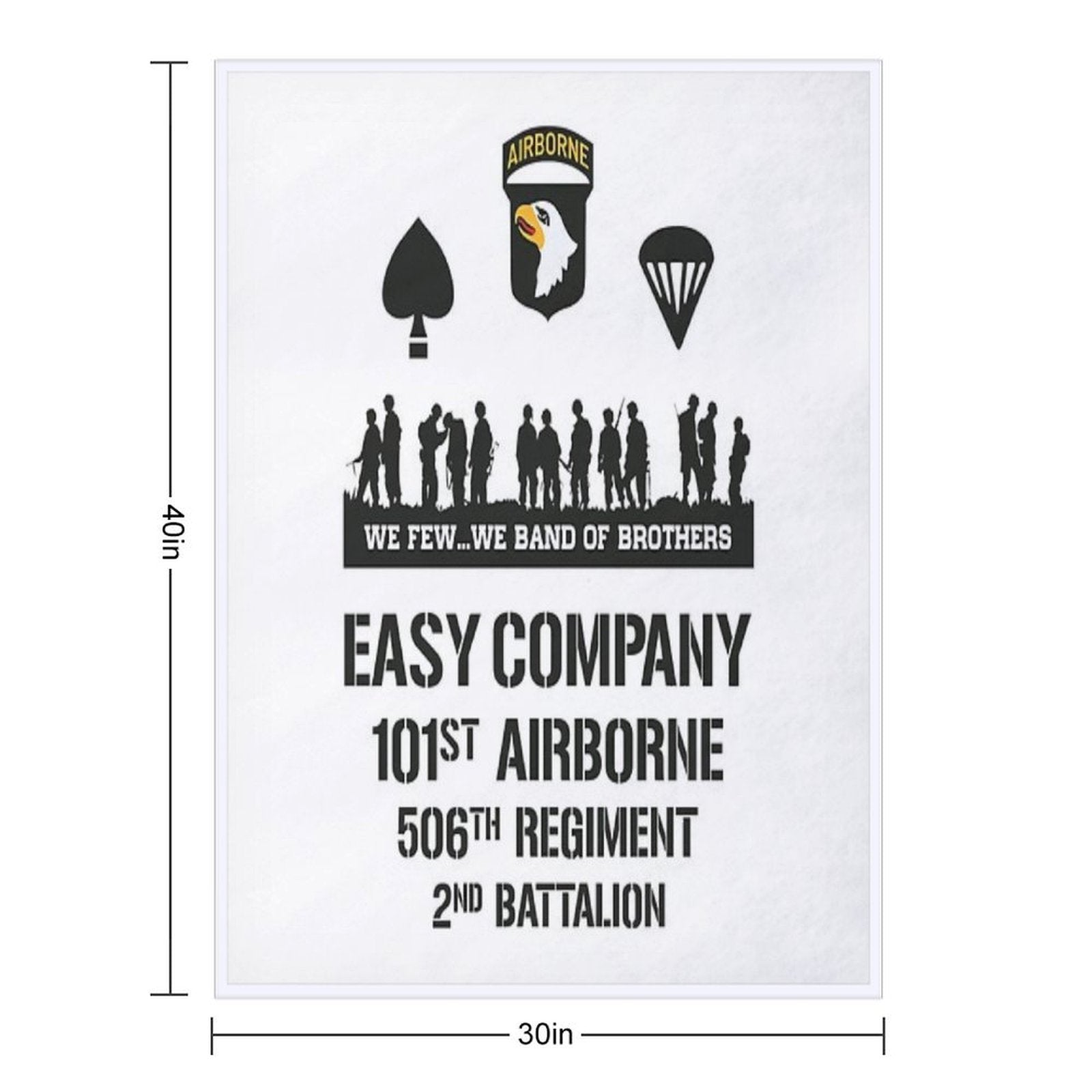 Easy Company - 101st Airborne - 506th Regiment - Band of Brothers Premium Throw Blanket