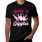 Funny Splits N Giggles Bowling Team Cute Bowler Women Girls  Relaxed-fit T-Shirt
