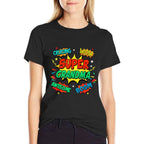 Super Hero Family Pajamas Comic Birthday Gift Womens Black Modern  Odor-resistant T-Shirt
