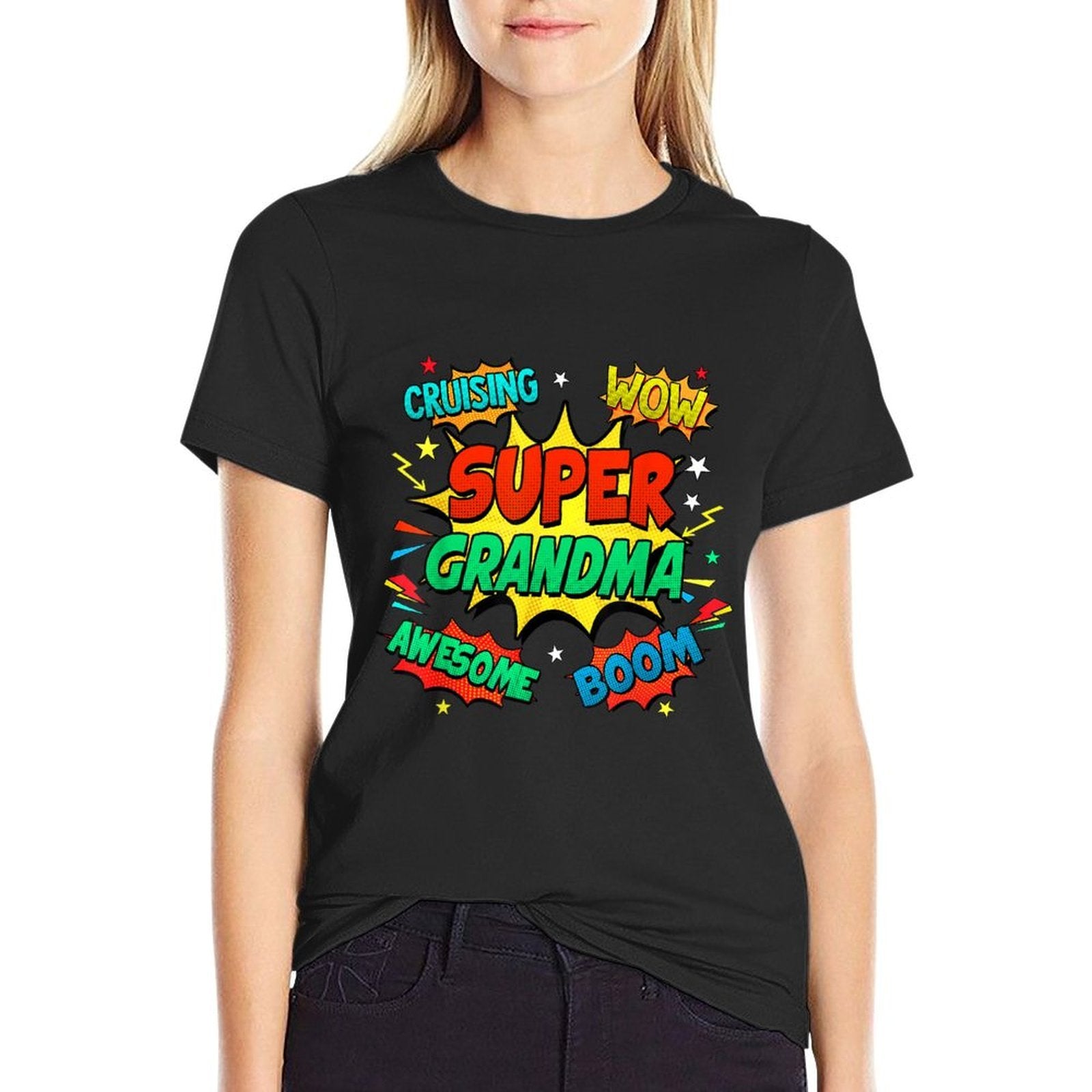 Super Hero Family Pajamas Comic Birthday Gift Womens Black Modern  Odor-resistant T-Shirt