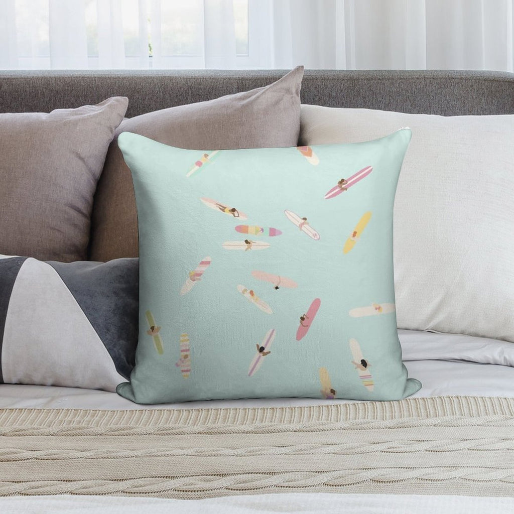 Surfs Up Ladies Soft Home Decor Throw Pillow
