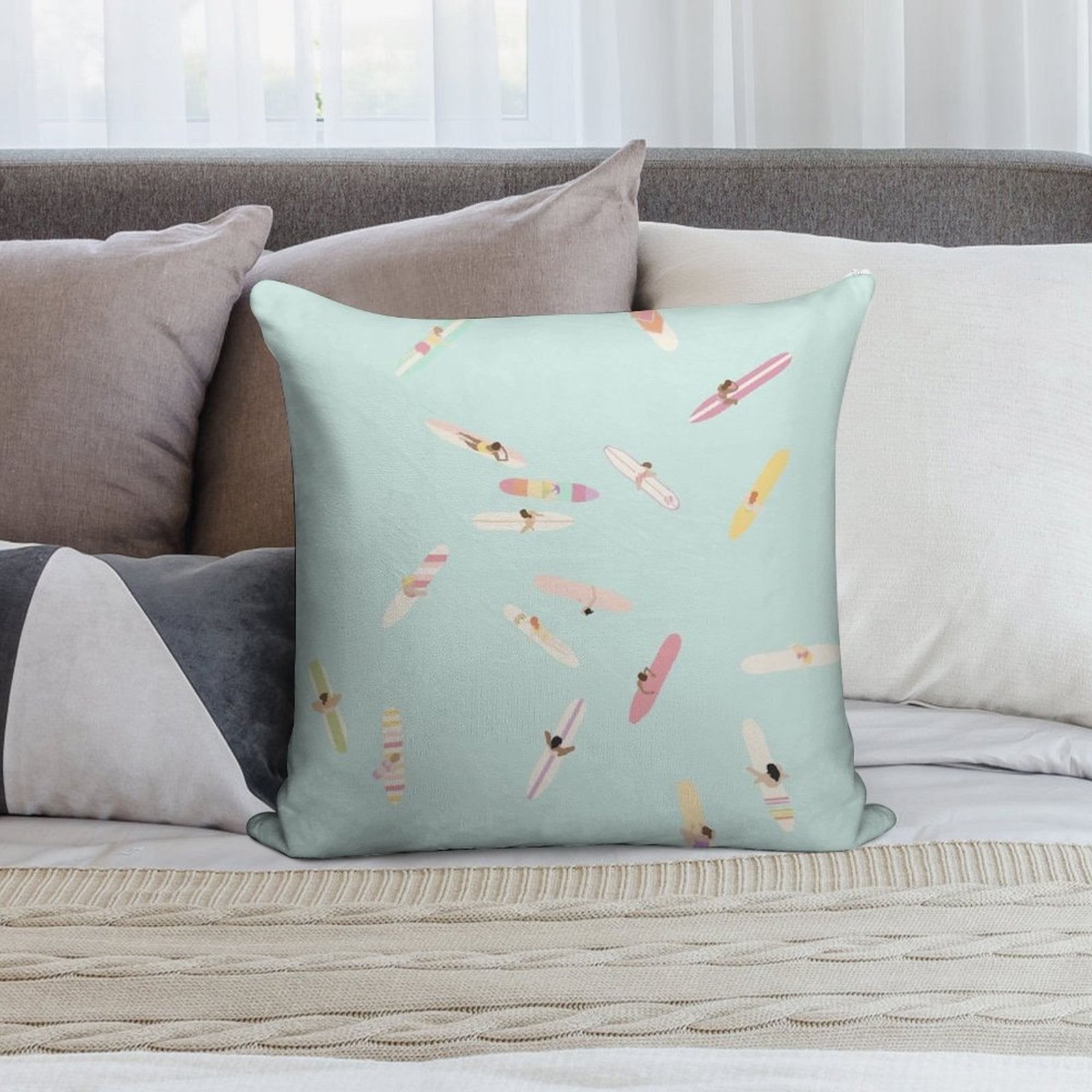 Surfs Up Ladies Soft Home Decor Throw Pillow