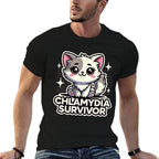 Funny Inappropriate Chlamydia Survivor Embarrassing Adult  Oversized Silhouette T-Shirt