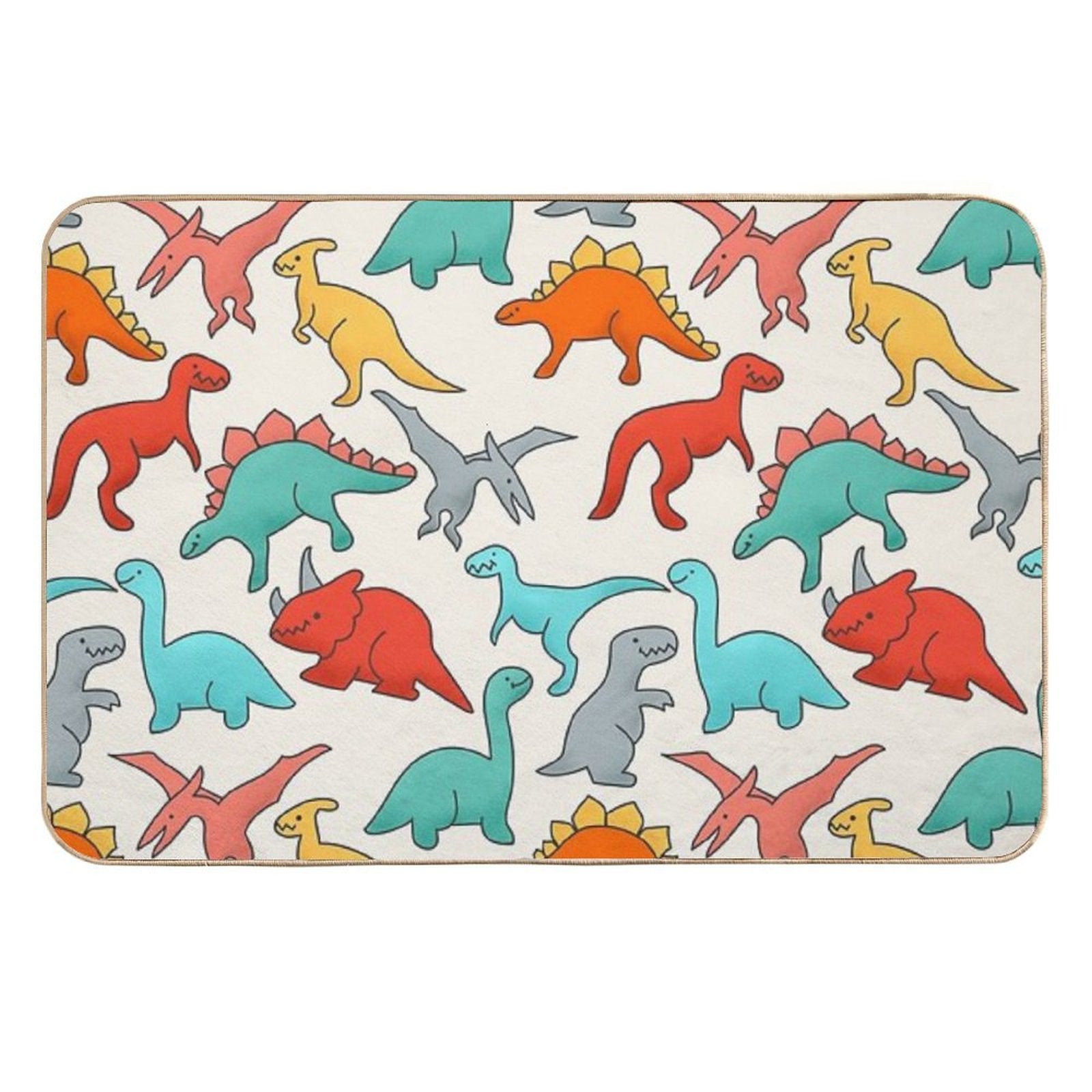 Kawaii Style Dinosaurs Pattern  Versatile Bath Mat