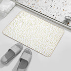 I Like Gold  Handpainted White + Gold Dots (Print Only)  Easy To Clean Bath Mat
