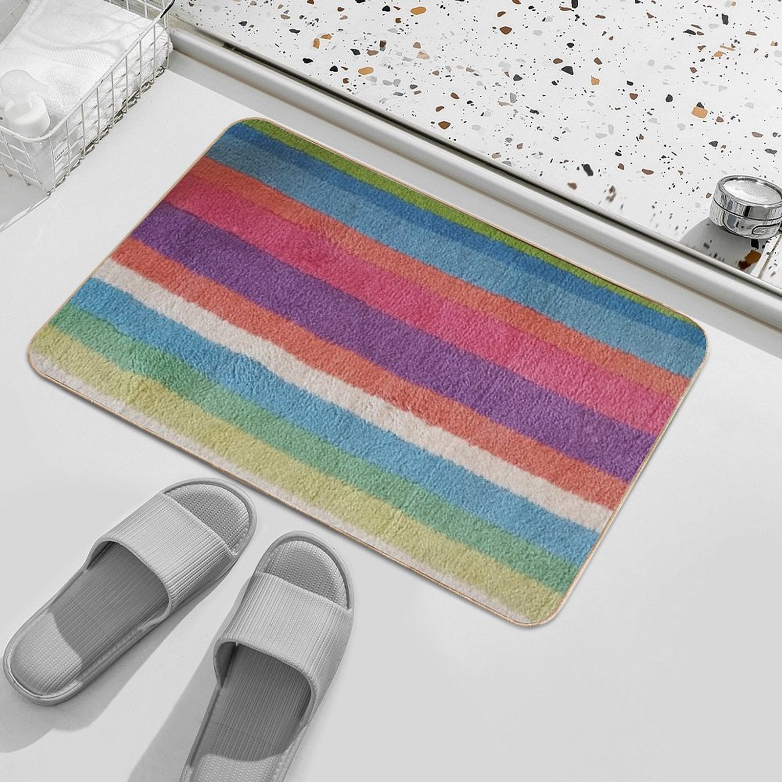 Colorful Stripes Durable Bath Mat