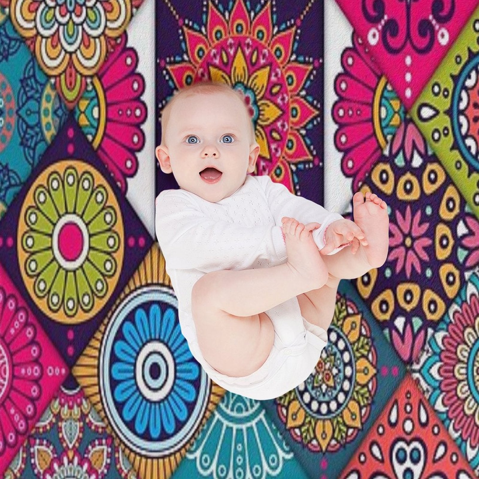 Ethnic  Hippie Pattern Patchwork Quilt African Geometric Durable Throw Blanket