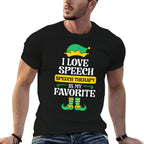 Speech Therapy Elf Christmas School Therapist SLP Language  Vintage-inspired T-Shirt