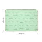 Pastel Green Waves  Anti-Trip Bath Mat