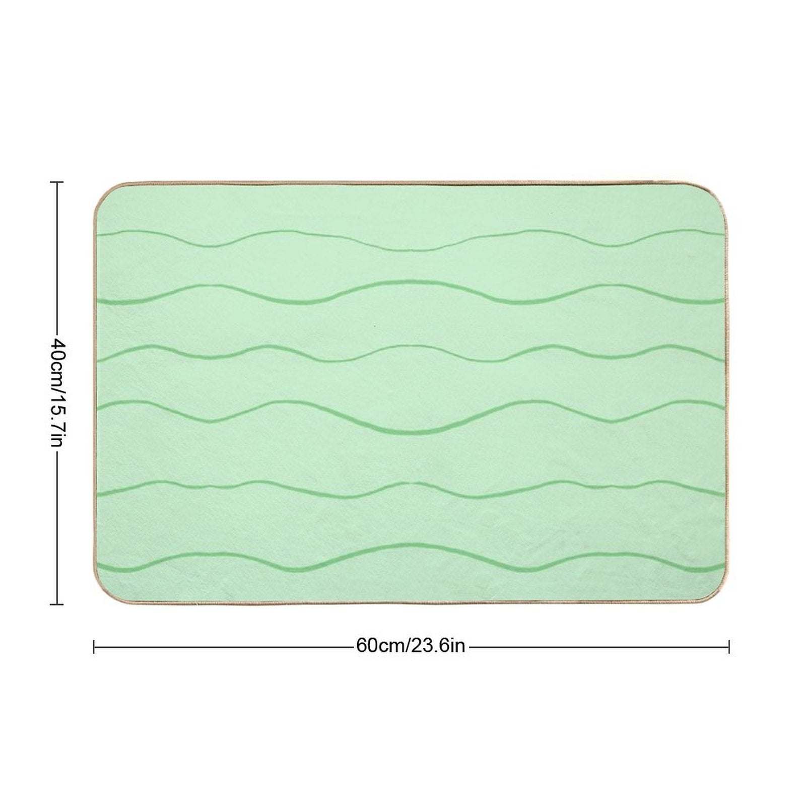 Pastel Green Waves  Anti-Trip Bath Mat