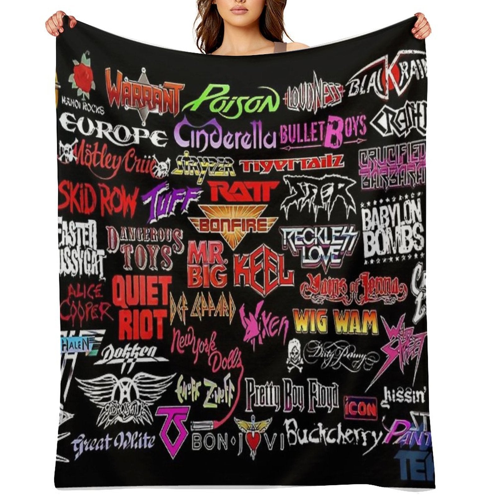All About Logo Band Easy Care Throw Blanket