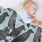 Cute Crow Pattern All-season Throw Blanket