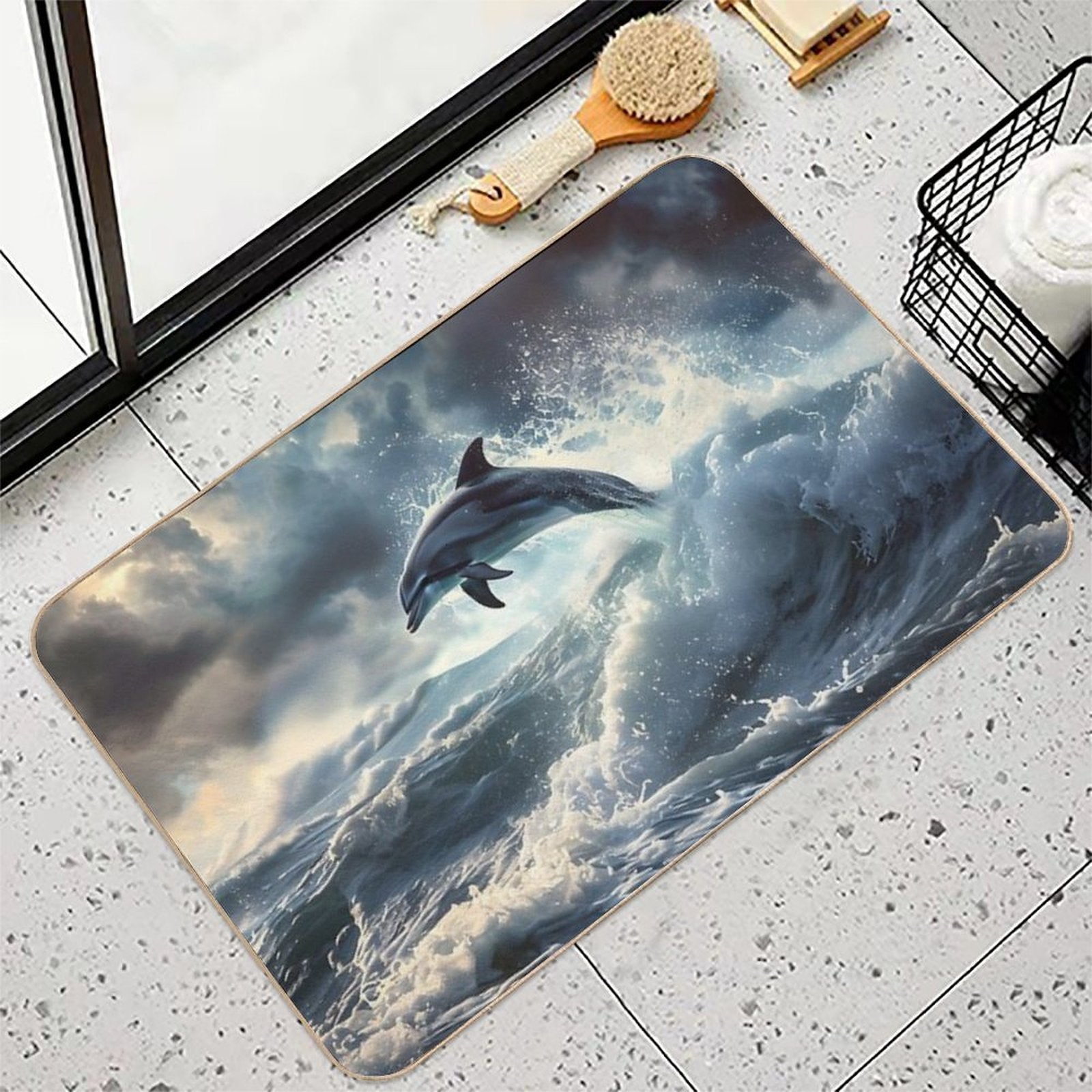 Storm Dolphin  Odorless Bath Mat
