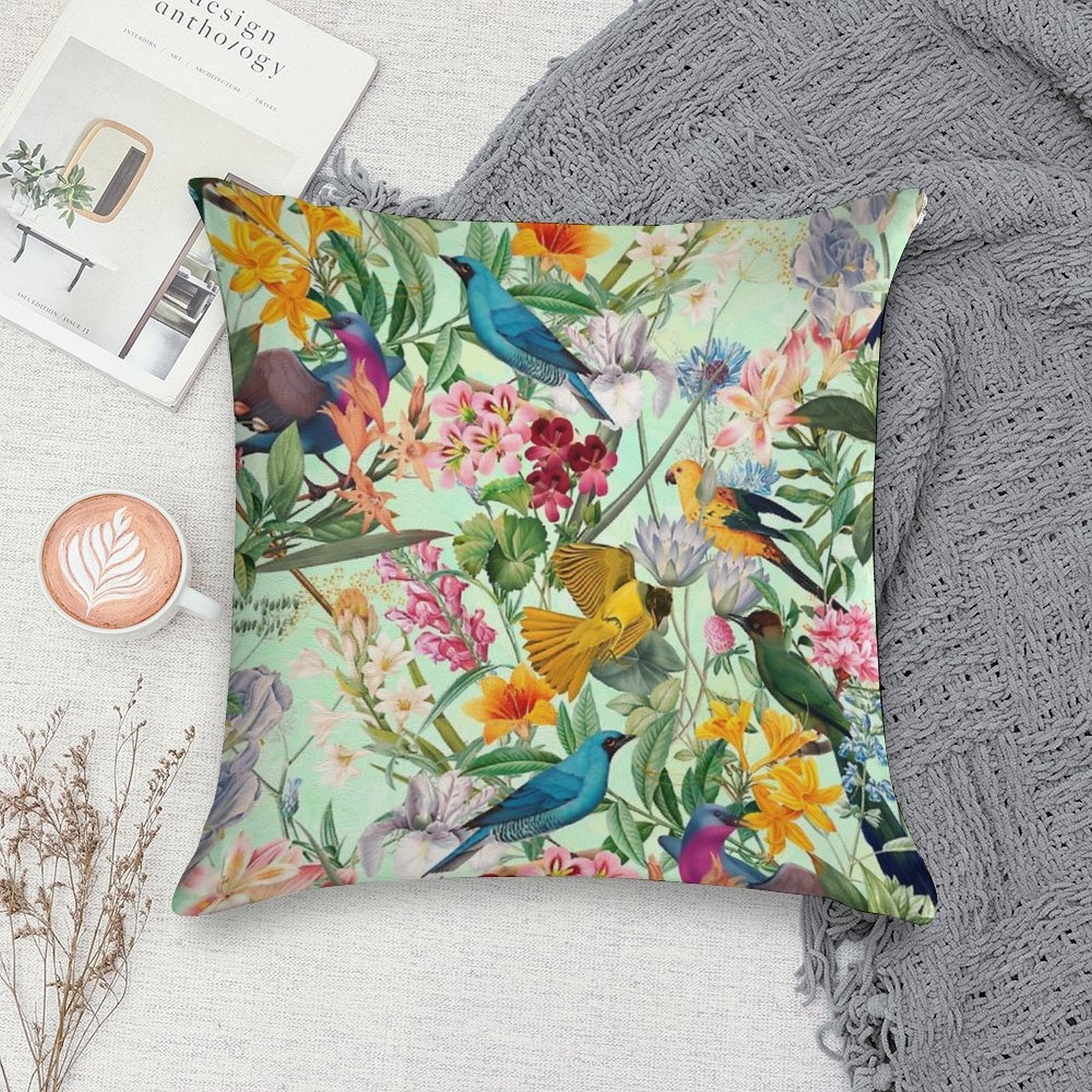 Tropical Paradise II Soft Bedroom Essential Throw Pillow