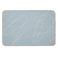 Pastel Soft Pale Grey Blue with White Scribbles Original Art  Long-Lasting Bath Mat