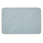Pastel Soft Pale Grey Blue with White Scribbles Original Art  Long-Lasting Bath Mat