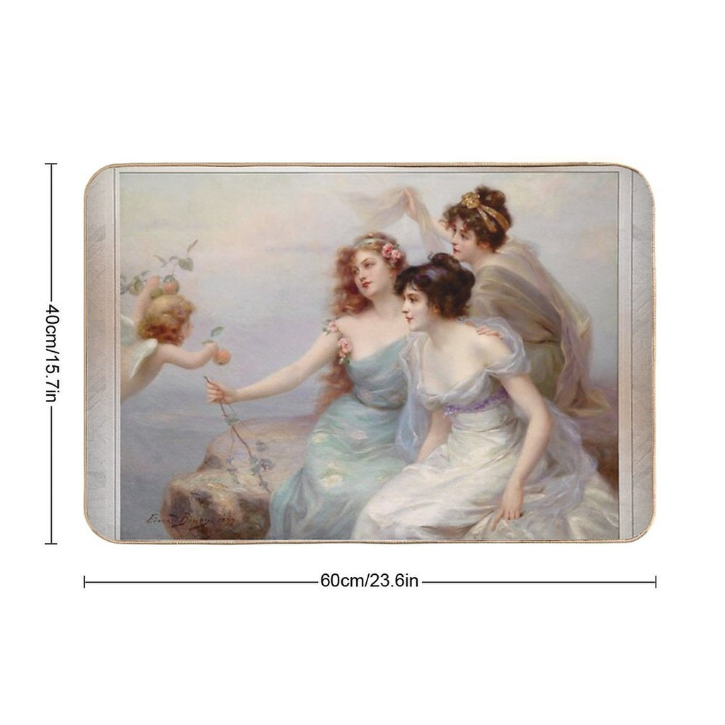 Die Drei Grazien (The Three Graces) by Edouard Bisson Remastered Xzendor7 Classical Art Old Masters Reproductions  High-Traffic Bath Mat