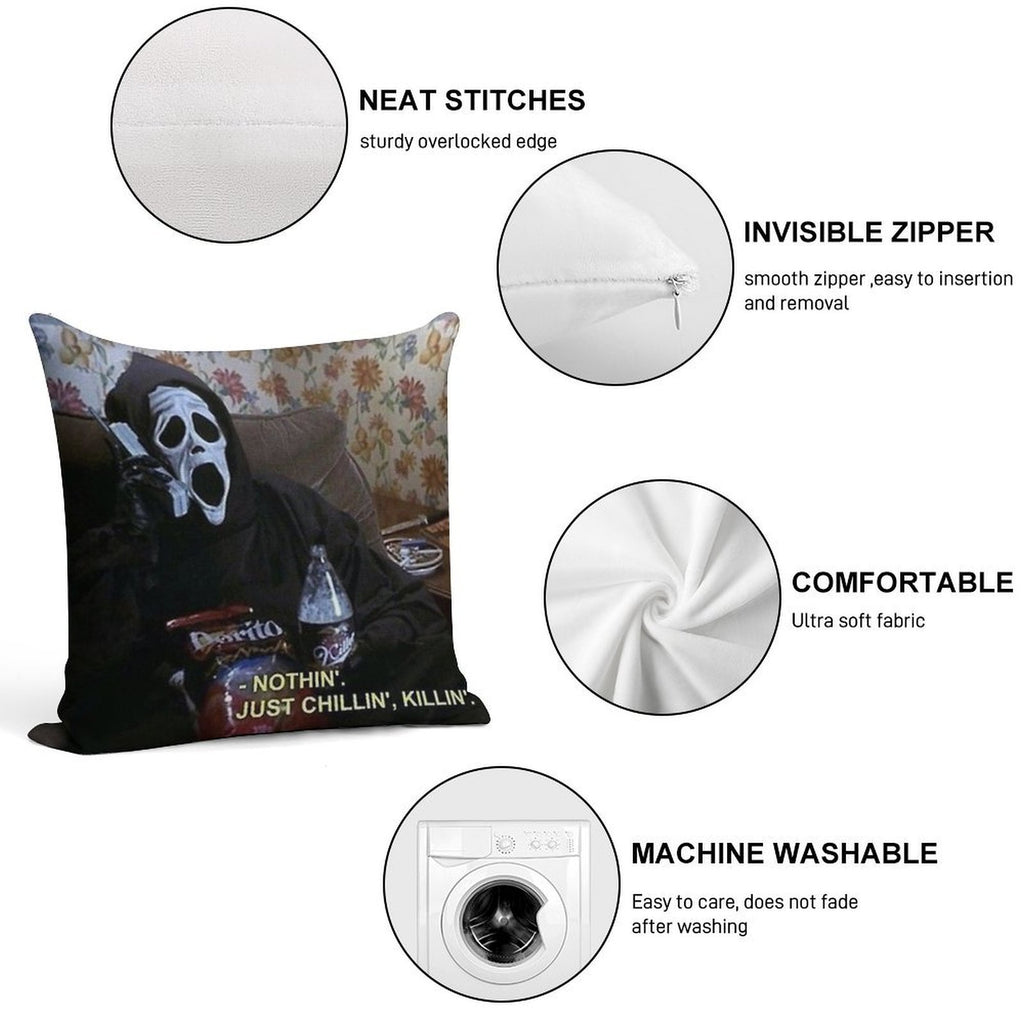 Just Chillin', Killin' Soft Ultra-Soft Texture Throw Pillow