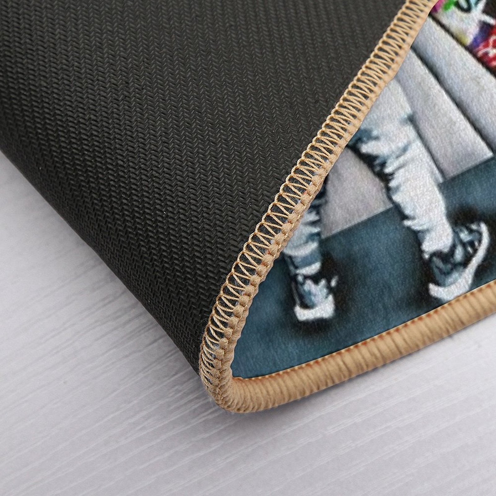 Behind The Curtain Boy - Colorful Graffiti Pop Art - Banksy Street Art Mural  Toxin-Free Bath Mat