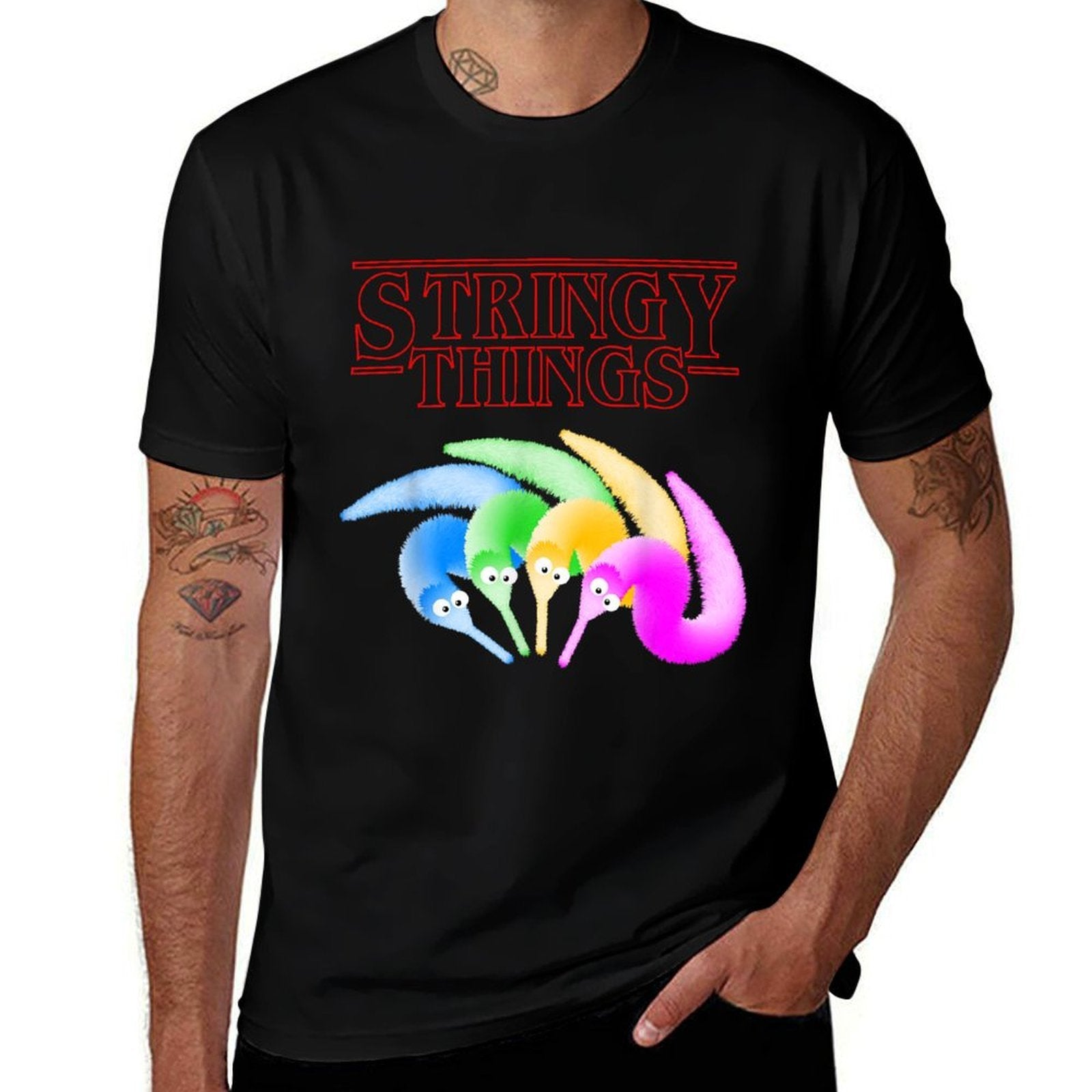 Stringy Things, Fuzzy Magic Worm on A String Meme  Quick-drying T-Shirt
