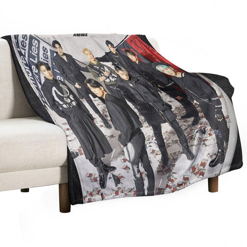 ATEEZ THE WORLD EP.1  MOVEMENT GUERRILLA Velvety-soft Throw Blanket