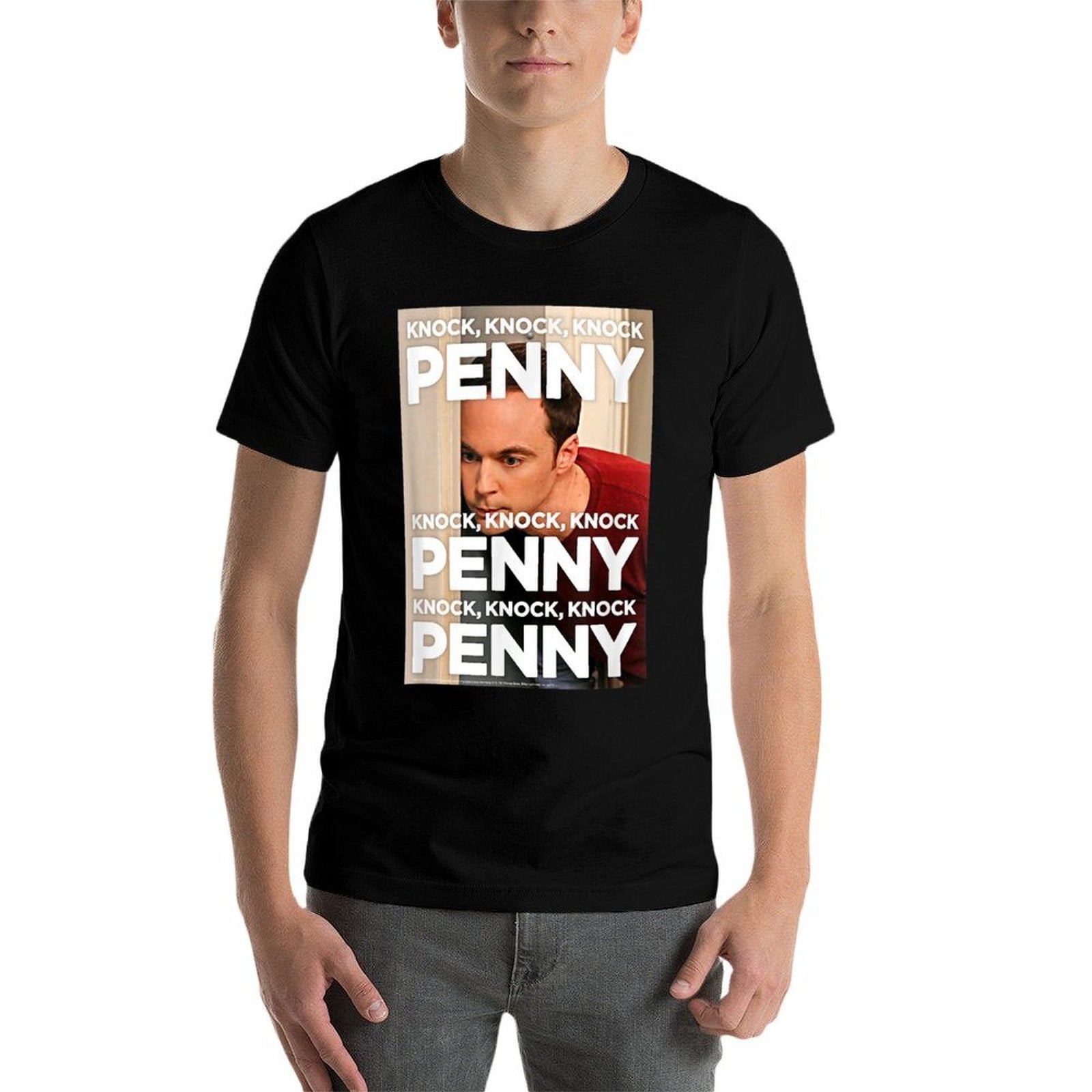 The Big Bang Theory Knock, Knock, Knock Penny  Ribbed Collar T-Shirt