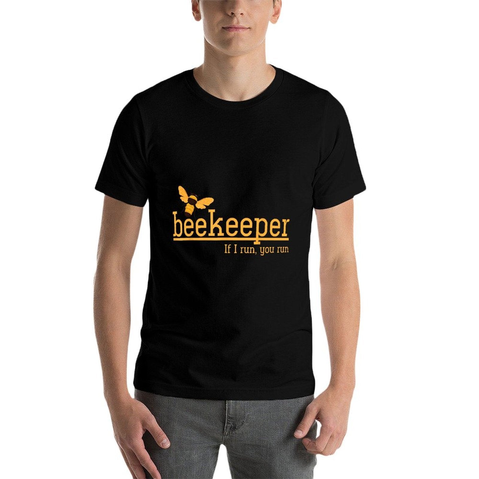 Beekeeper If I Run You Run Bee Lover Beekeeping  Polyester Blend T-Shirt