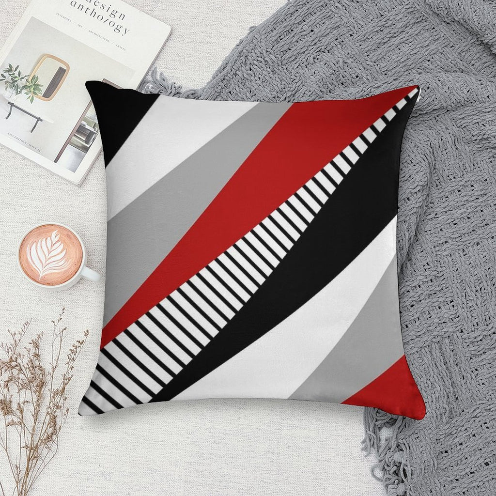 Diagonal Triangles Soft Durable Construction Throw Pillow