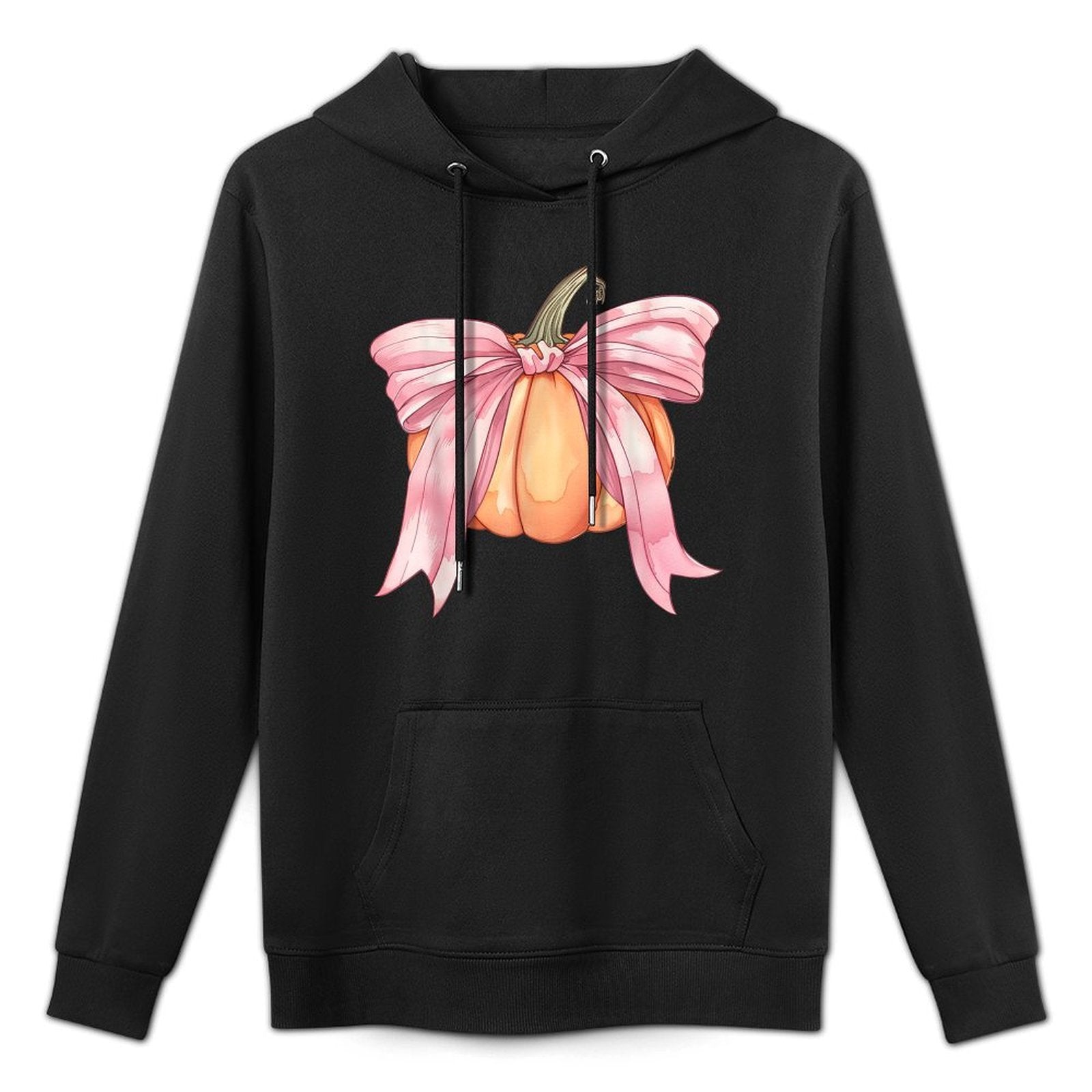 Coquette Autumn Pumpkin Pink Bow Girly Halloween Fall Women Shape Retention Hoodie