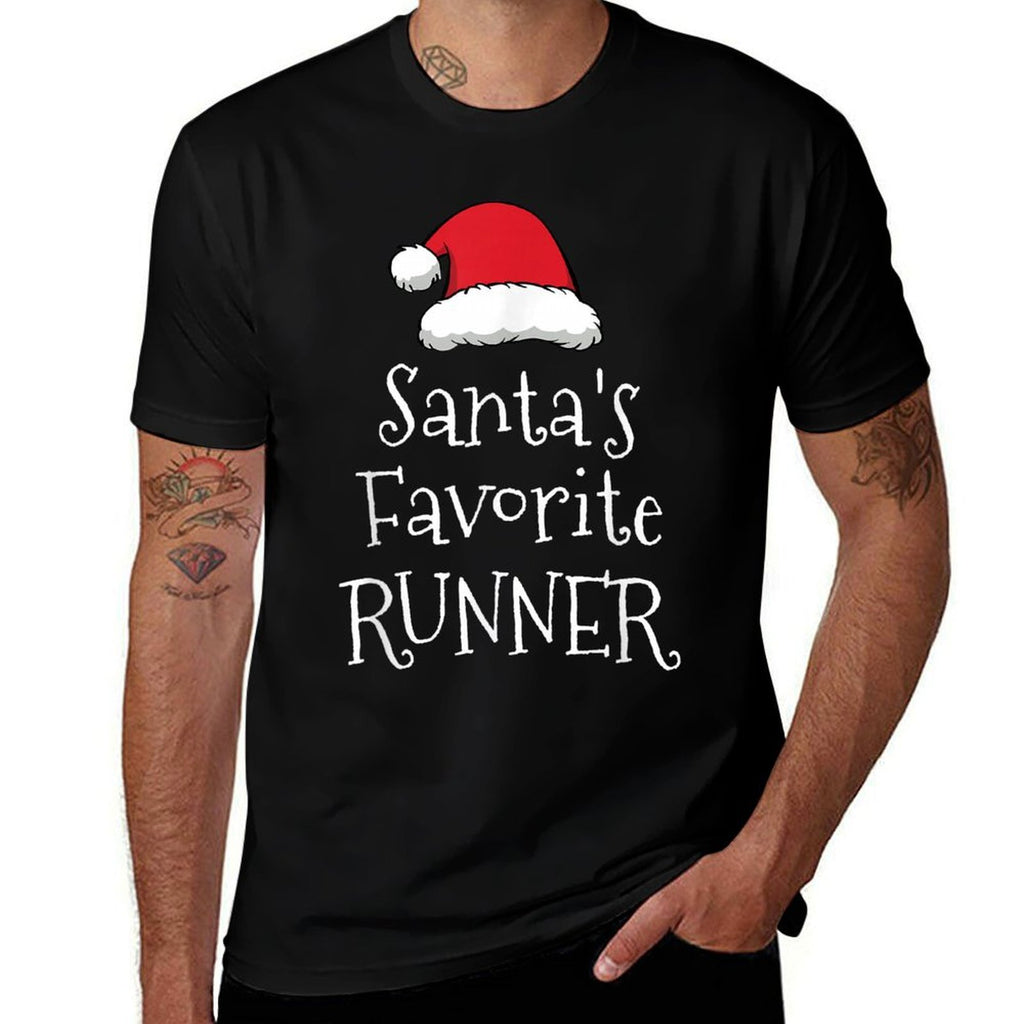 Santas Favorite Runner - Christmas Funny Running Gift  Easy-care T-Shirt